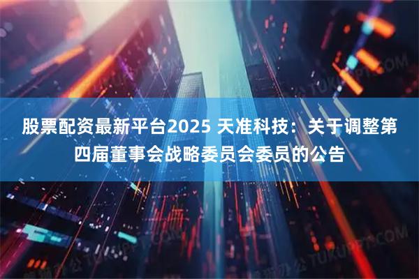 股票配资最新平台2025 天准科技：关于调整第四届董事会战略委员会委员的公告