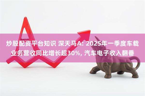 炒股配资平台知识 深天马A: 2025年一季度车载业务营收同比增长超30%, 汽车电子收入翻番