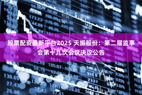 股票配资最新平台2025 天振股份：第二届监事会第十九次会议决议公告